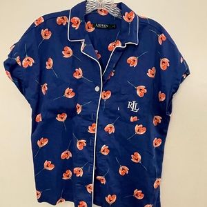 Ralph Lauren M pajama sleep button down top